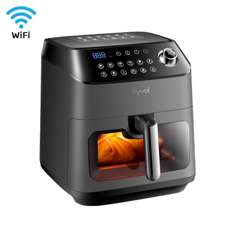 Airfryer WIFI. 1350W. Freidora de Aire sin Aceite. Horno de Aire Caliente con 12 Programas, Pantalla LED Táctil, freidora dietética de Aire Caliente sin aceite, Negro (5.68 litros)