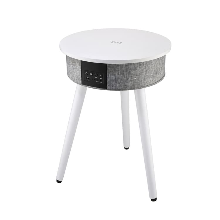 AIC - Mesa Altavoz Bluetooth Portátil, con Base de Carga inalámbrica para móviles Qi y Puerto de Carga USB