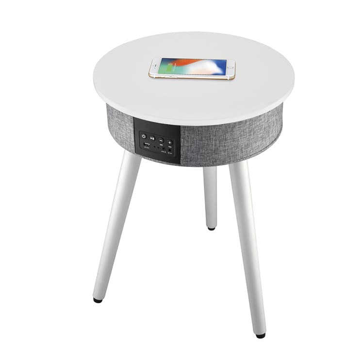 AIC - Mesa Altavoz Bluetooth Portátil, con Base de Carga inalámbrica para móviles Qi y Puerto de Carga USB