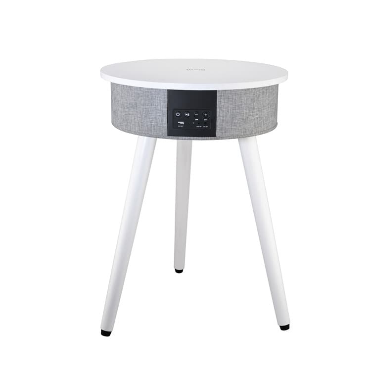 AIC - Mesa Altavoz Bluetooth Portátil, con Base de Carga inalámbrica para móviles Qi y Puerto de Carga USB
