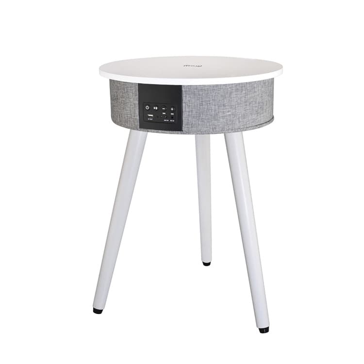 AIC - Mesa Altavoz Bluetooth Portátil, con Base de Carga inalámbrica para móviles Qi y Puerto de Carga USB
