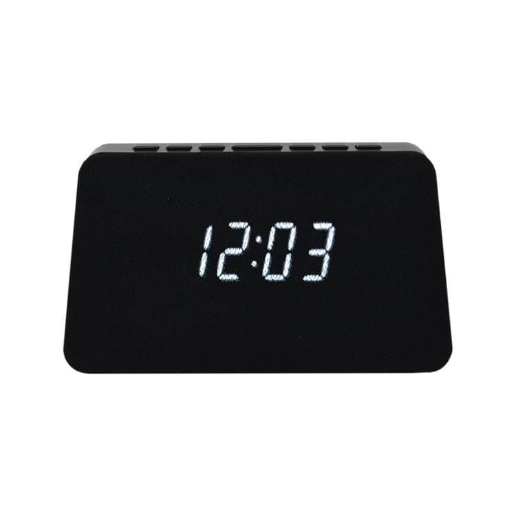 AIC - Radioreloj Despertador FM con Base de Carga inalámbrica QI para móviles, 10 Emisoras, Función de Alarma dual, Puerto de Carga USB, Atenuador "dimmer" de 3 pasos. Mod. WM3020i